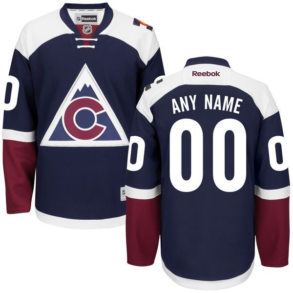 Men Colorado Avalanche Reebok Navy Custom Alternate Premier NHL Jersey->customized nhl jersey->Custom Jersey